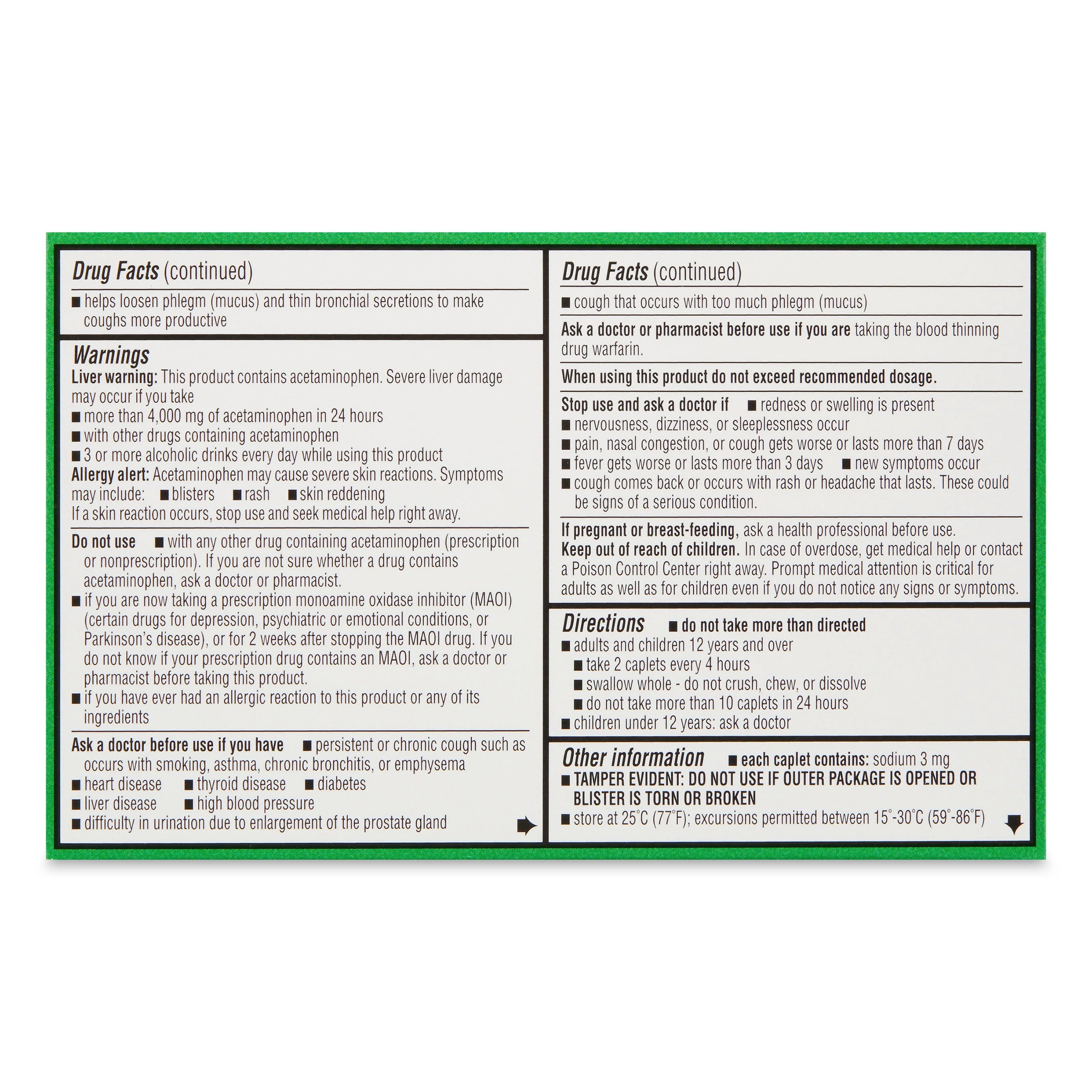 Acetaminophen Caplets 325mg, 24 Count X1270