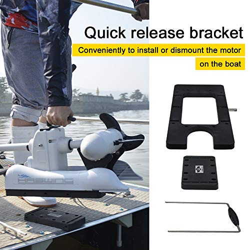 White 12V 55LBS 48 inch Bow Mount Trolling Motor with Remote Control and Quick Release Bracket G205
