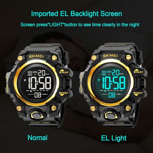 Large Face Digital Sports Watch with LED Backlight P96477