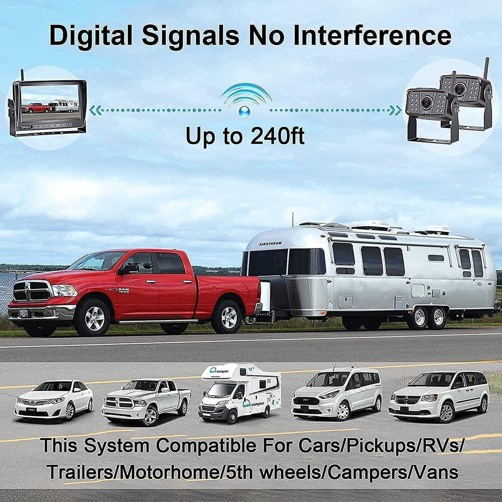 HD 1080P Wireless Backup Camera with 7" Touch Key Monitor A90923