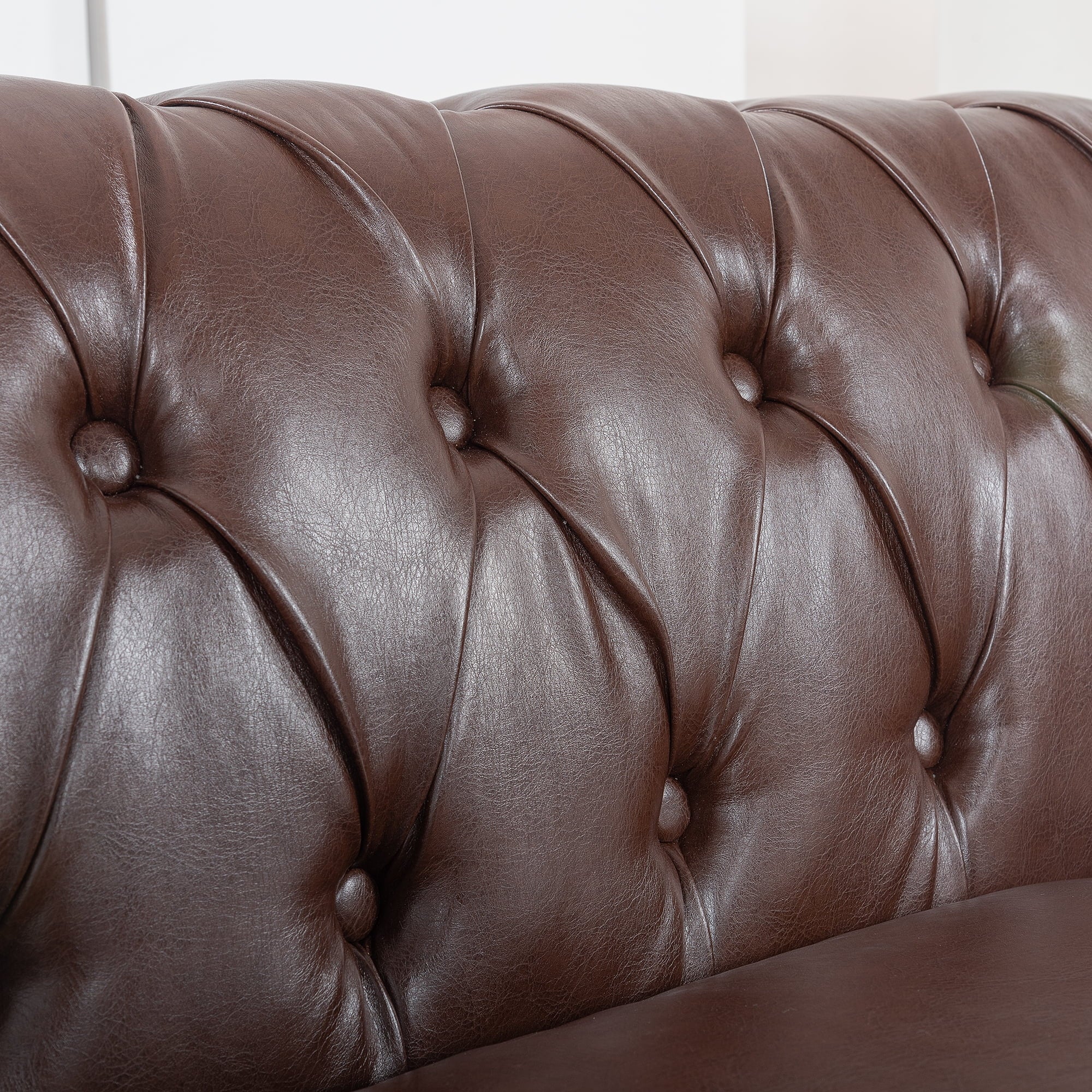 Dark Brown Leather 3-Seater Sofa D77787