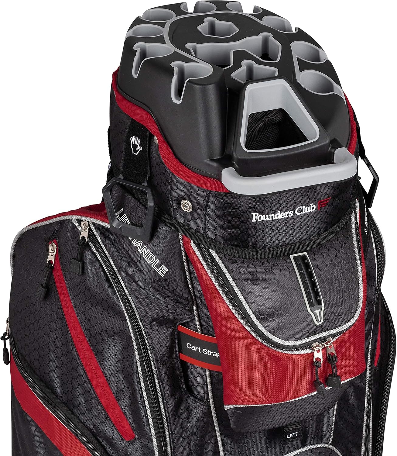 14 Way Cart Bag with Organizer Divider Top (Black Red) M9950