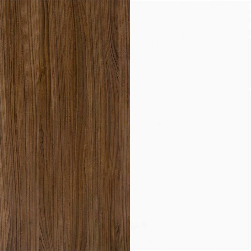 3 Piece Queen Size Bedroom Set, Walnut & White U350914