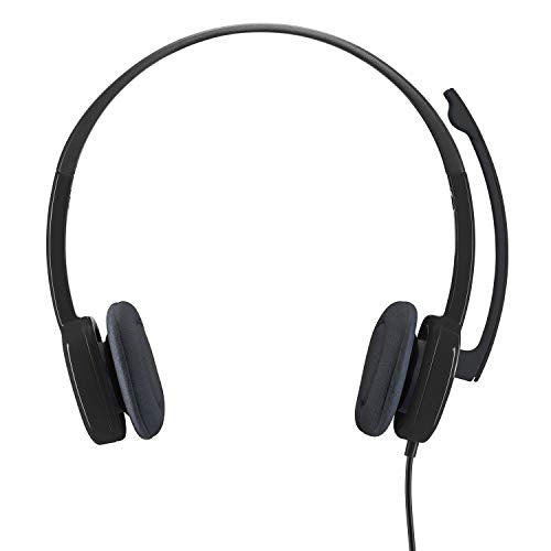 Wired Stereo Headset with Noise-Cancelling Microphone, 3.5 mm Audio Jack, Black V906995
