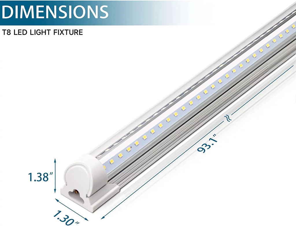 8FT 72W 9000LM 5000K Daylight White T8 Linkable LED Shop Light, 4 Packs O95387