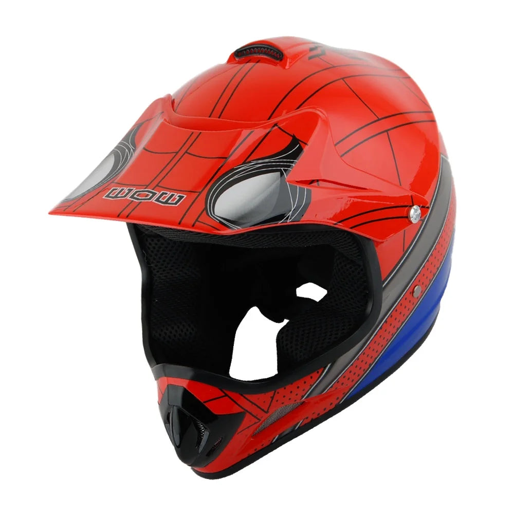 Spider Red Motorcycle Helmet Bundle E123