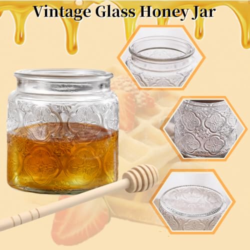 Airtight Glass Honey Jar with Wooden Lid, 17oz W1784