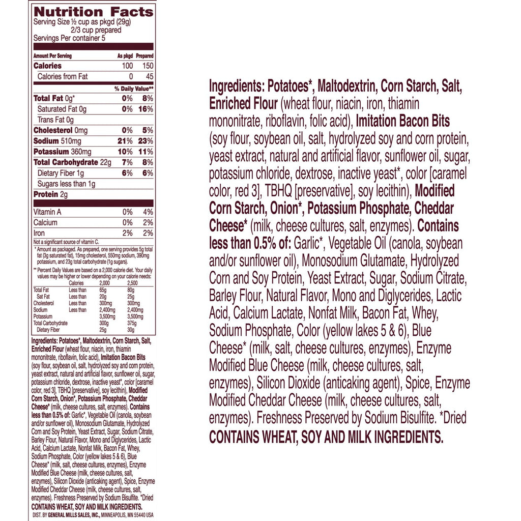 Cheddar and Bacon Potatoes, 5.1 oz (Pack of 12) O8695