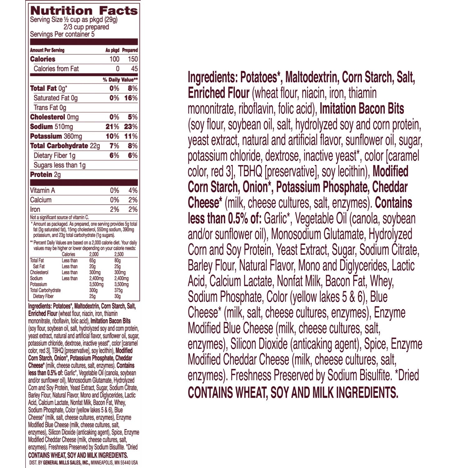 Cheddar and Bacon Potatoes, 5.1 oz (Pack of 12) O8695