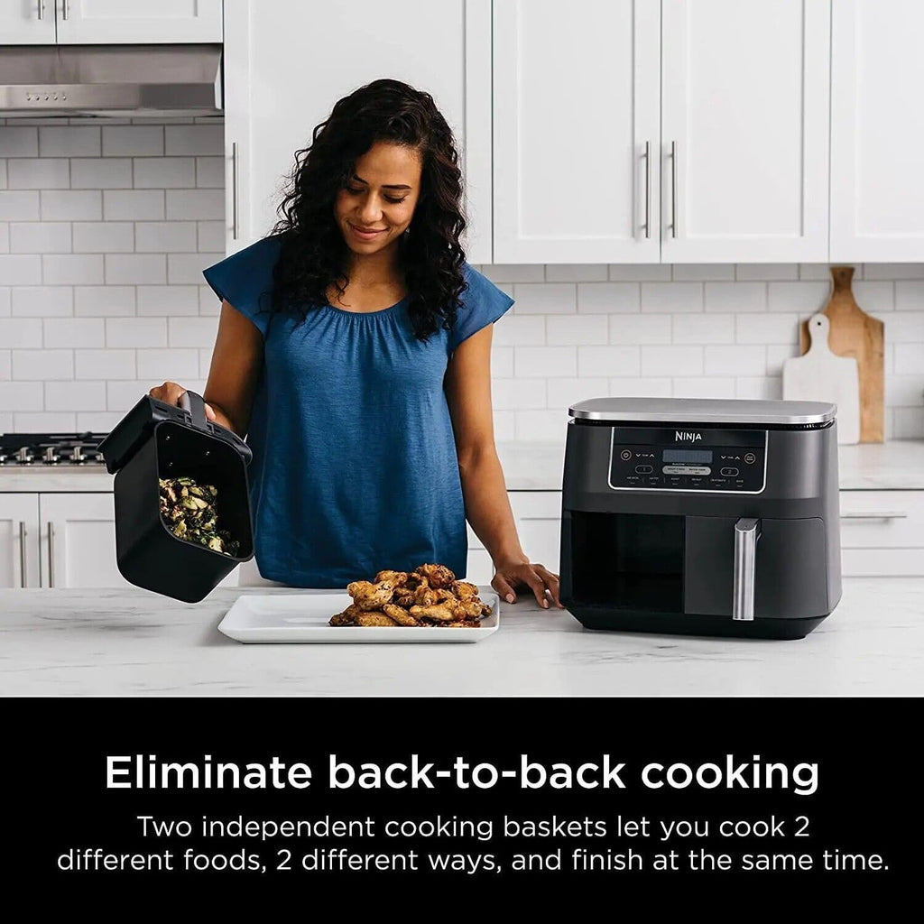 8 Quart DualZone 2-Basket Air Fryer, Grey C654538