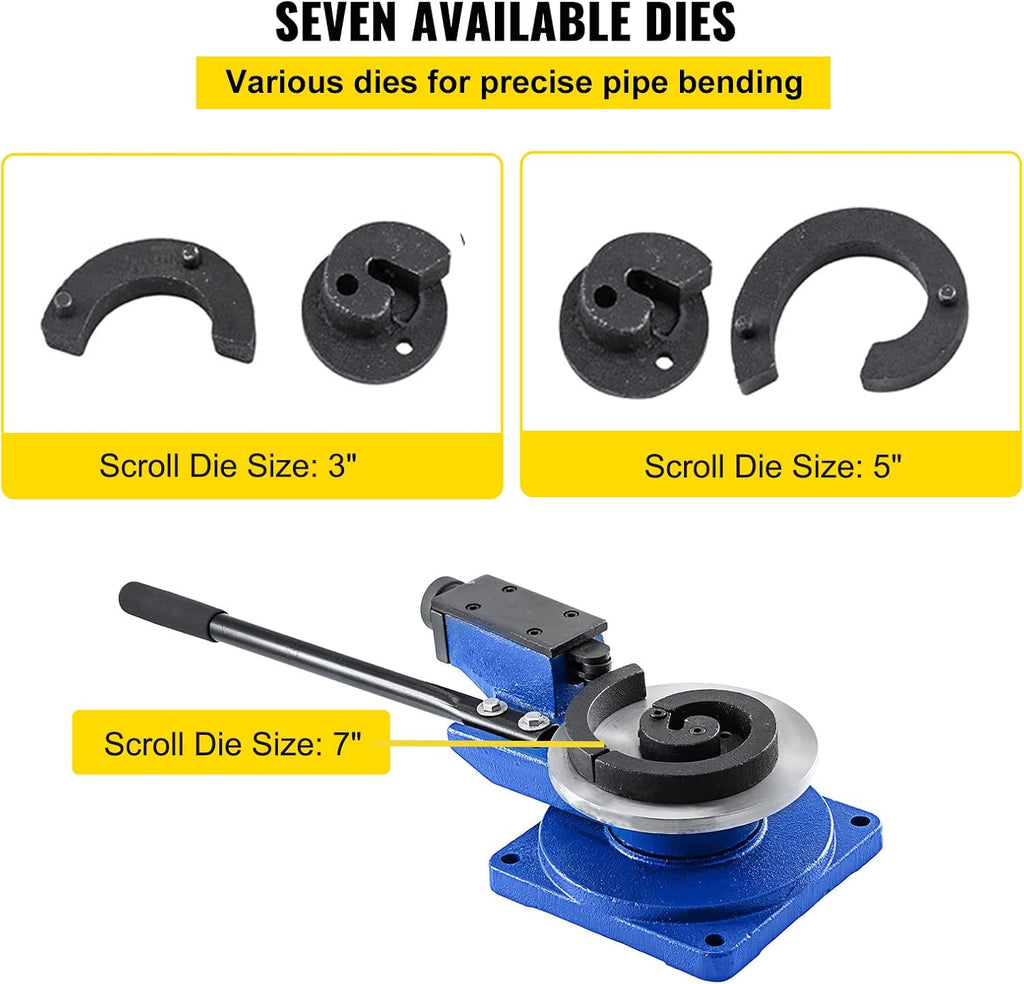 Metal Scroll Bender with 3 Scroll Bender Tools O9234