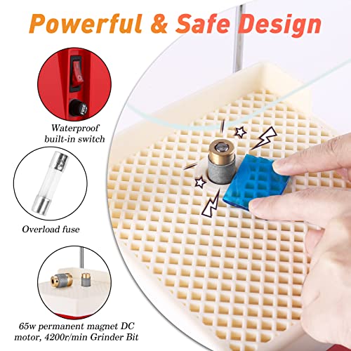 Portable 65W Glass Grinder with Grinding Bit A632