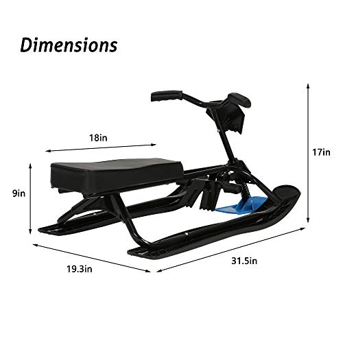 Snow Racer Sled with Steering Wheel and Twin Brakes A98452
