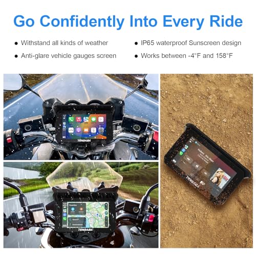 5" Waterproof Motorcycle GPS Navigation with Wireless Apple CarPlay & Android Auto O16311