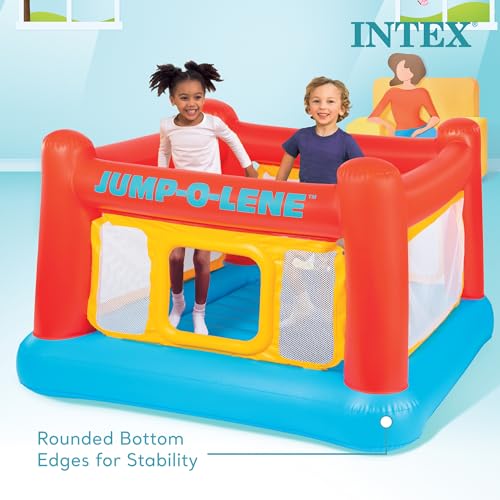 Inflatable Bounce Castle Trampoline with Crawl-Thru Door and Net Q6772