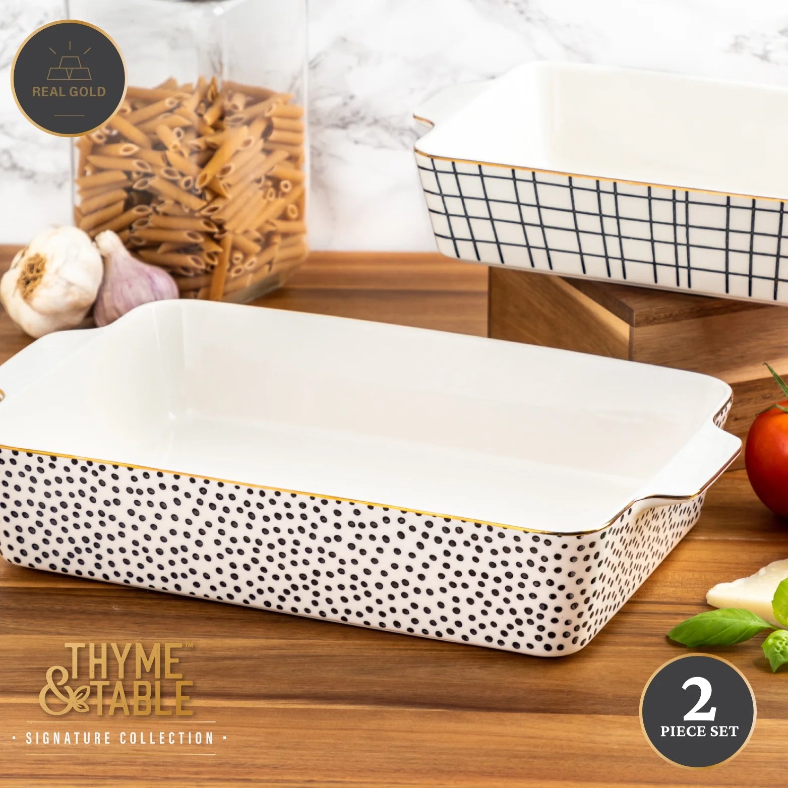 Stoneware Rectangular Baker, 2-Piece Set N946622