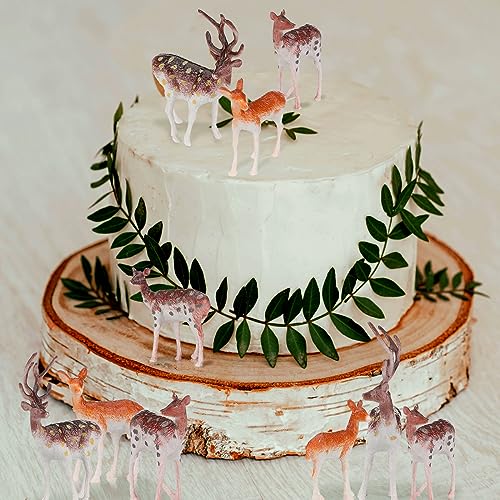 60 Pcs Mini Plastic Deer Figurines Cake Toppers B488