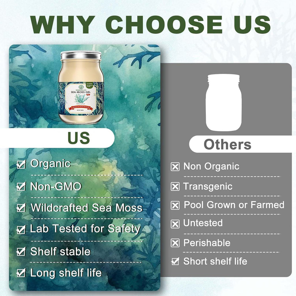 18 oz Natural sea Moss Gel, 1 Bottle M90360