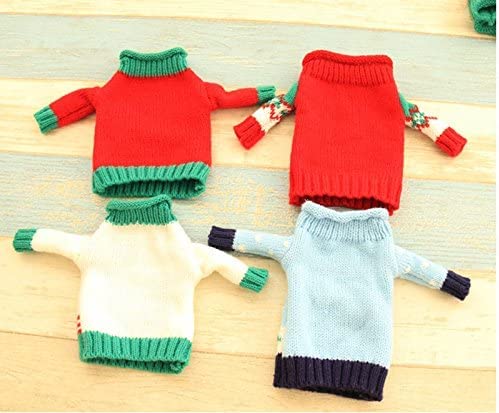 4 Pack Christmas Wine Bottle Covers and Hats Kit J708