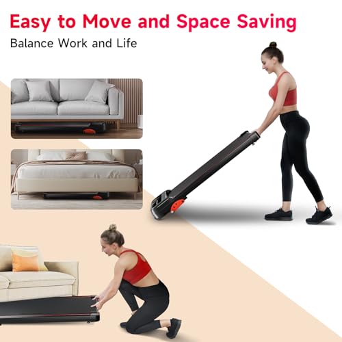 Walking Pad Treadmill with Incline, Under Desk Treadmill, Portable Treadmill with Remote Control, Compact Treadmill X995