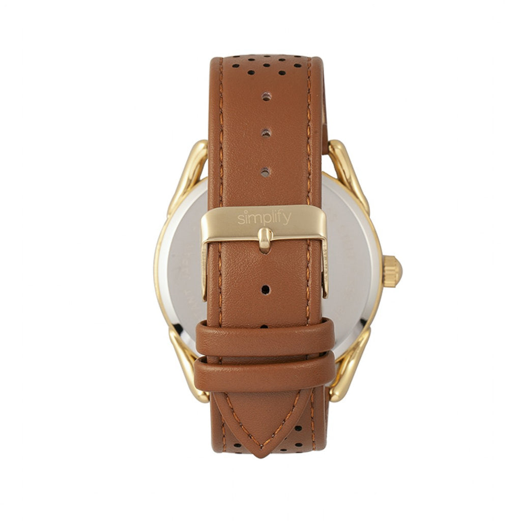 Gold Leather-Band Watch R4403