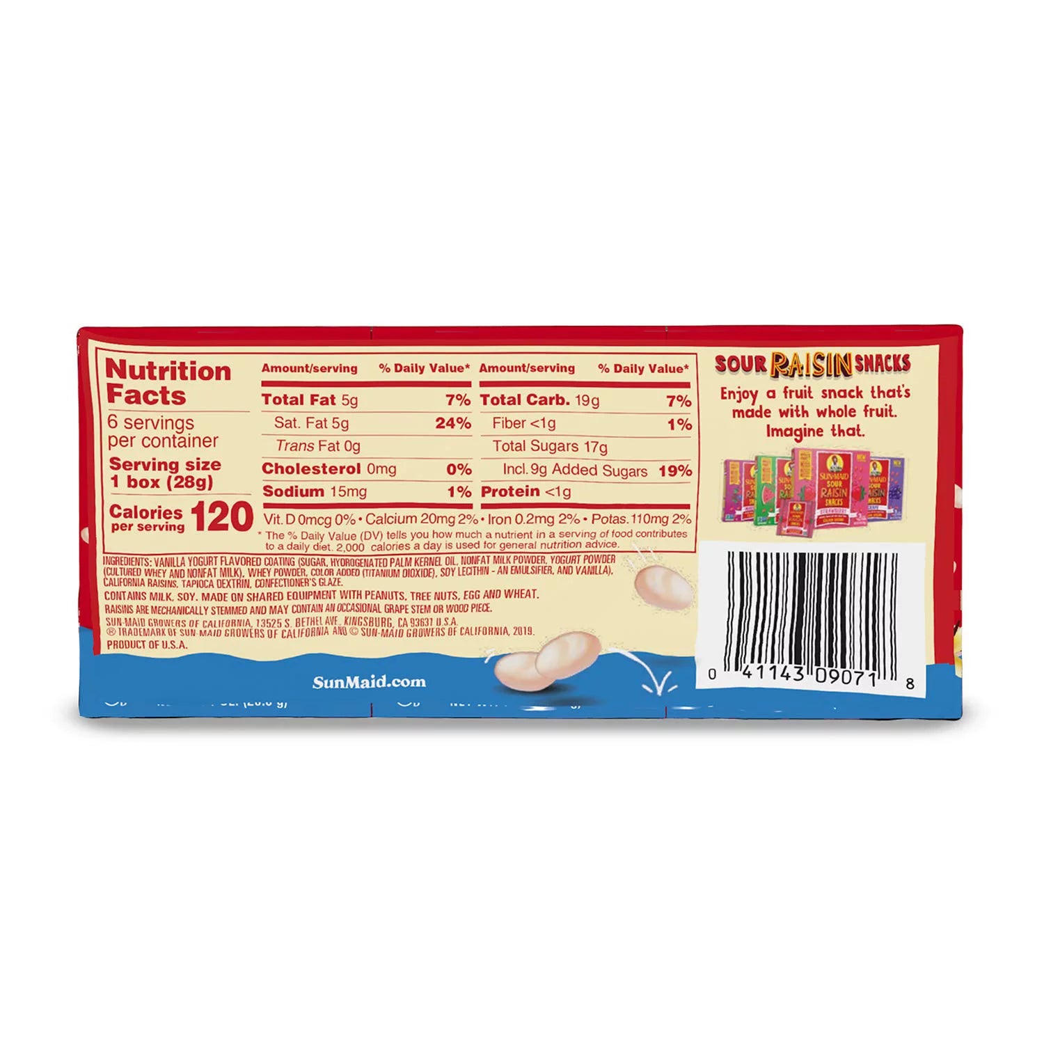 Vanilla Yogurt Raisins, 1-Ounce (6 Count, Pack - 3) T627