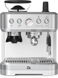 Espresso Machine with Milk Frother, Built-In Bean Grinder, 85oz Removable Water Tank P594220
