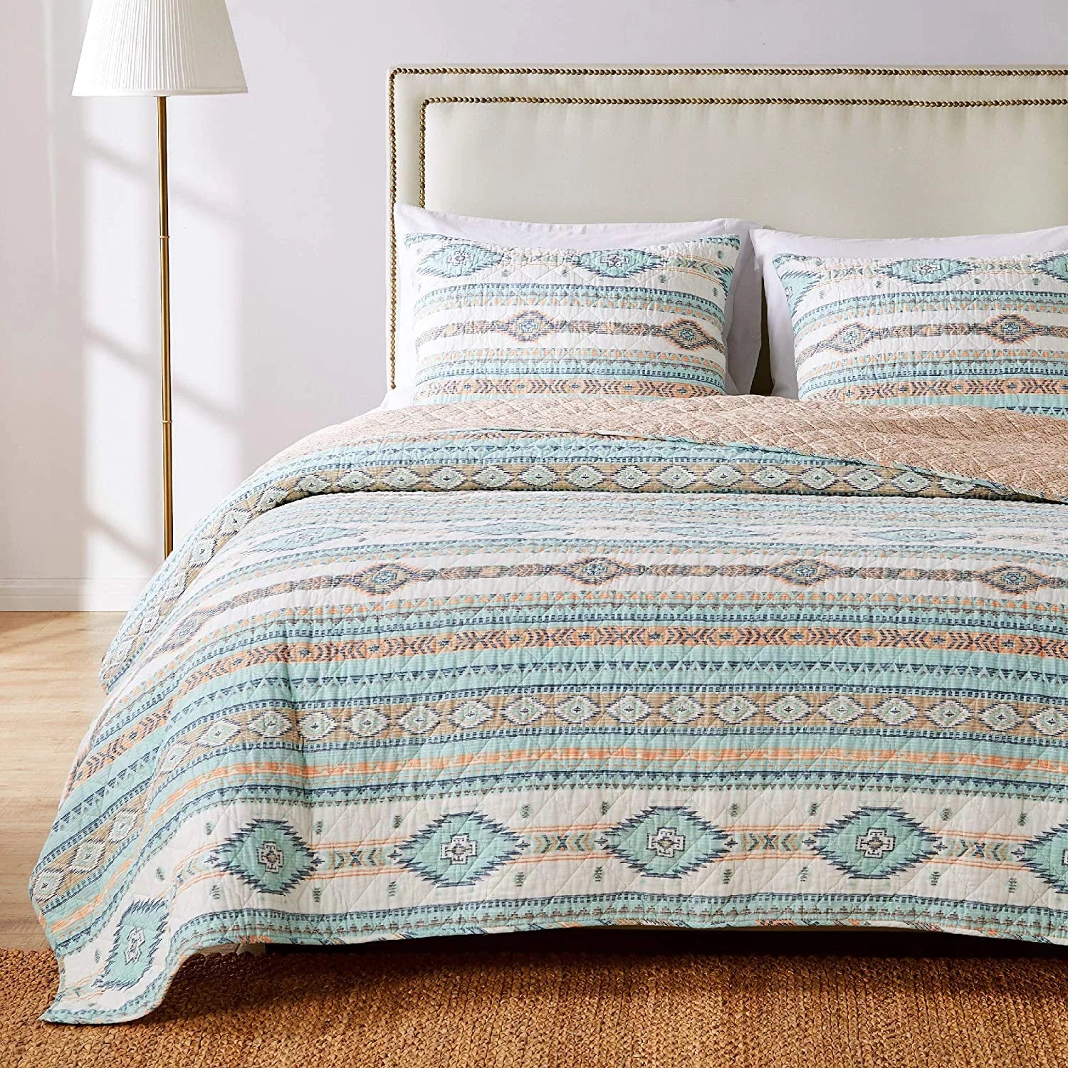Turquoise 3-Piece King Quilt Set F92707