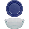 4.5 Quart Glass Mixing Bowl With Blue Lid D658806