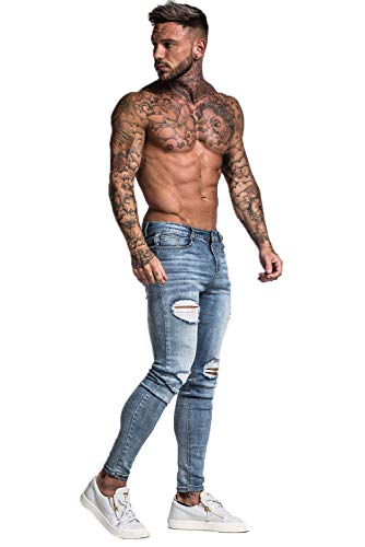 Slim Fit Ripped Stretch Jeans W80866