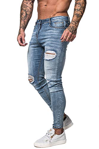 Slim Fit Ripped Stretch Jeans W80866