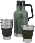 64oz Stainless Steel Vacuum Insulated Beer Growler with 4 Metal Tumblers Z8097