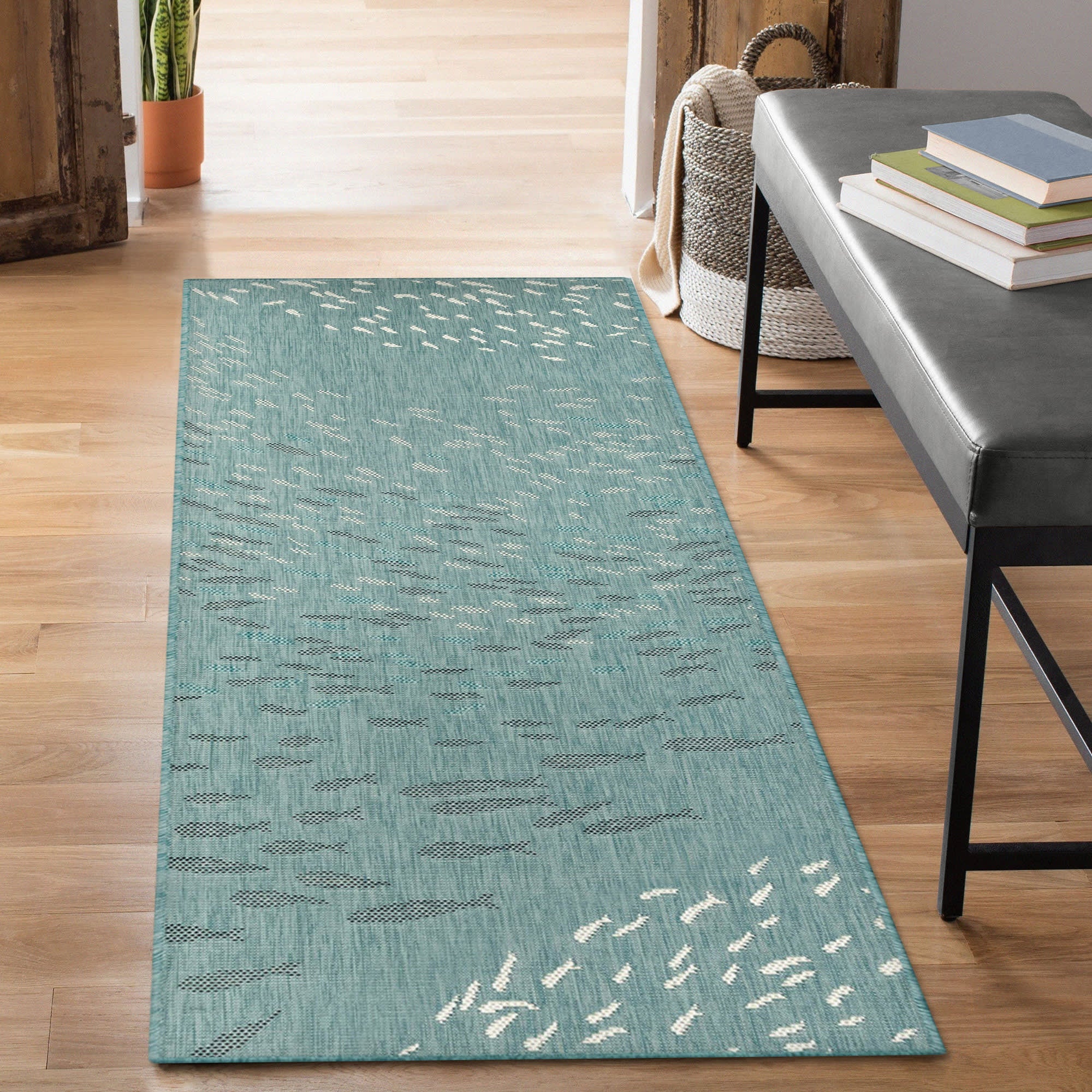 Carmel School Of Fish Indoor Outdoor Area Rug