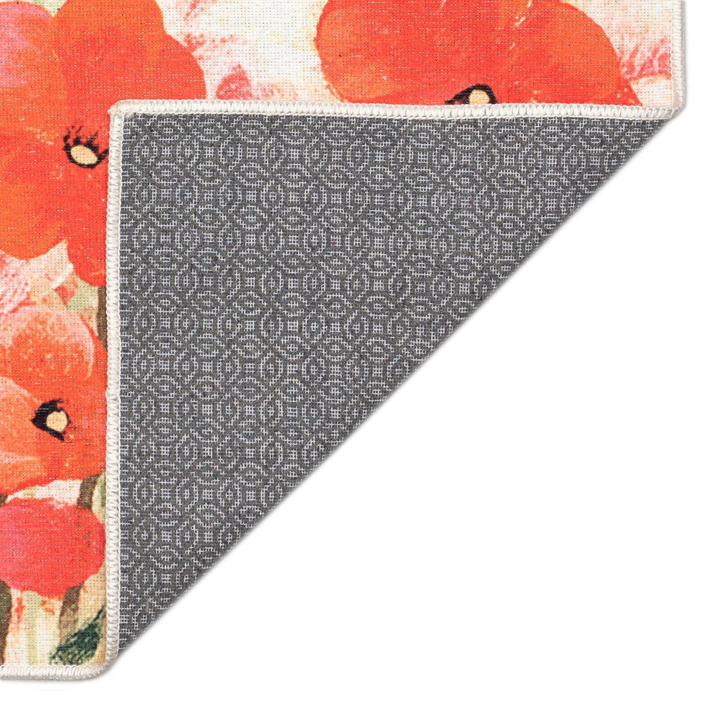 Impressions Poppies Machine Washable Indoor Mat with Non-Skid Backing