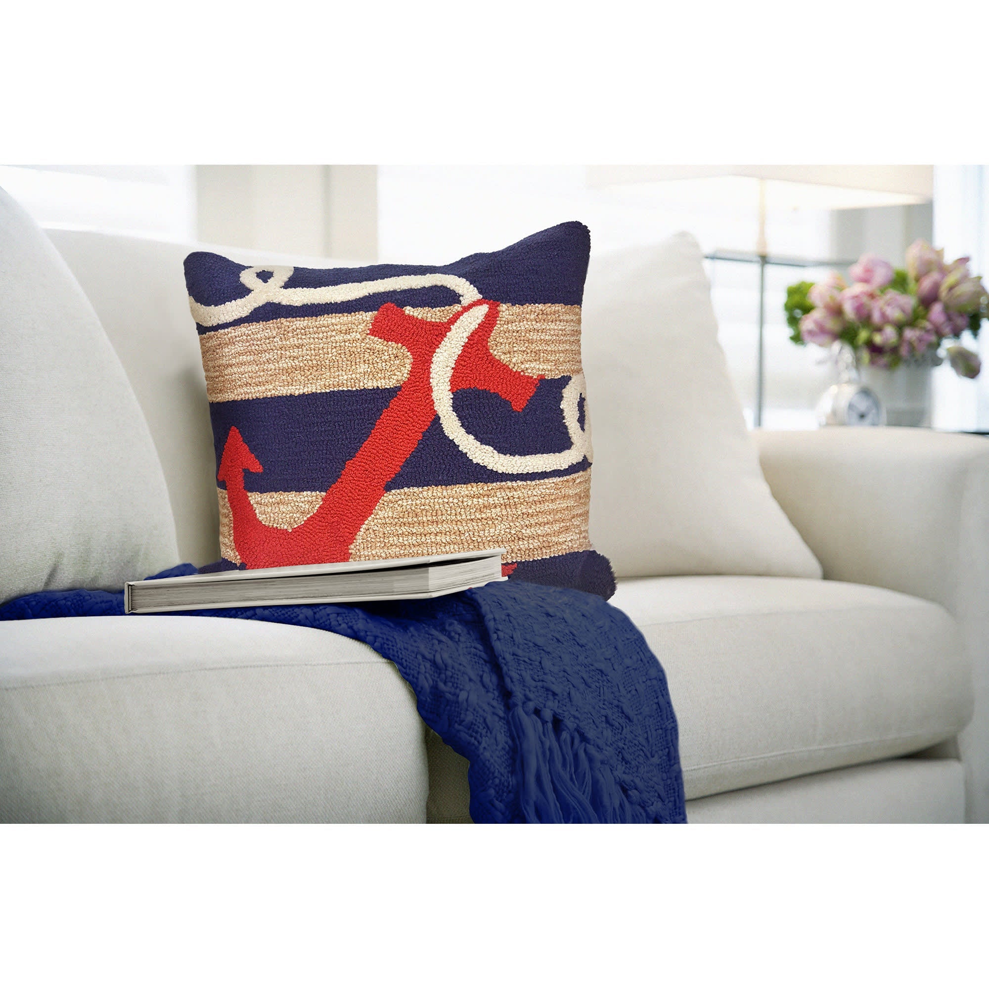 Frontporch Anchor Indoor Outdoor Square Throw Pillow