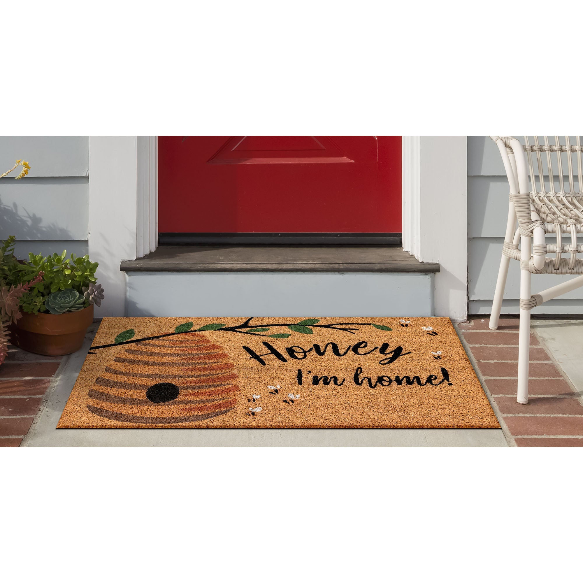 Natura Honey I'm Home Coir Doormat with Non-Skid Backing