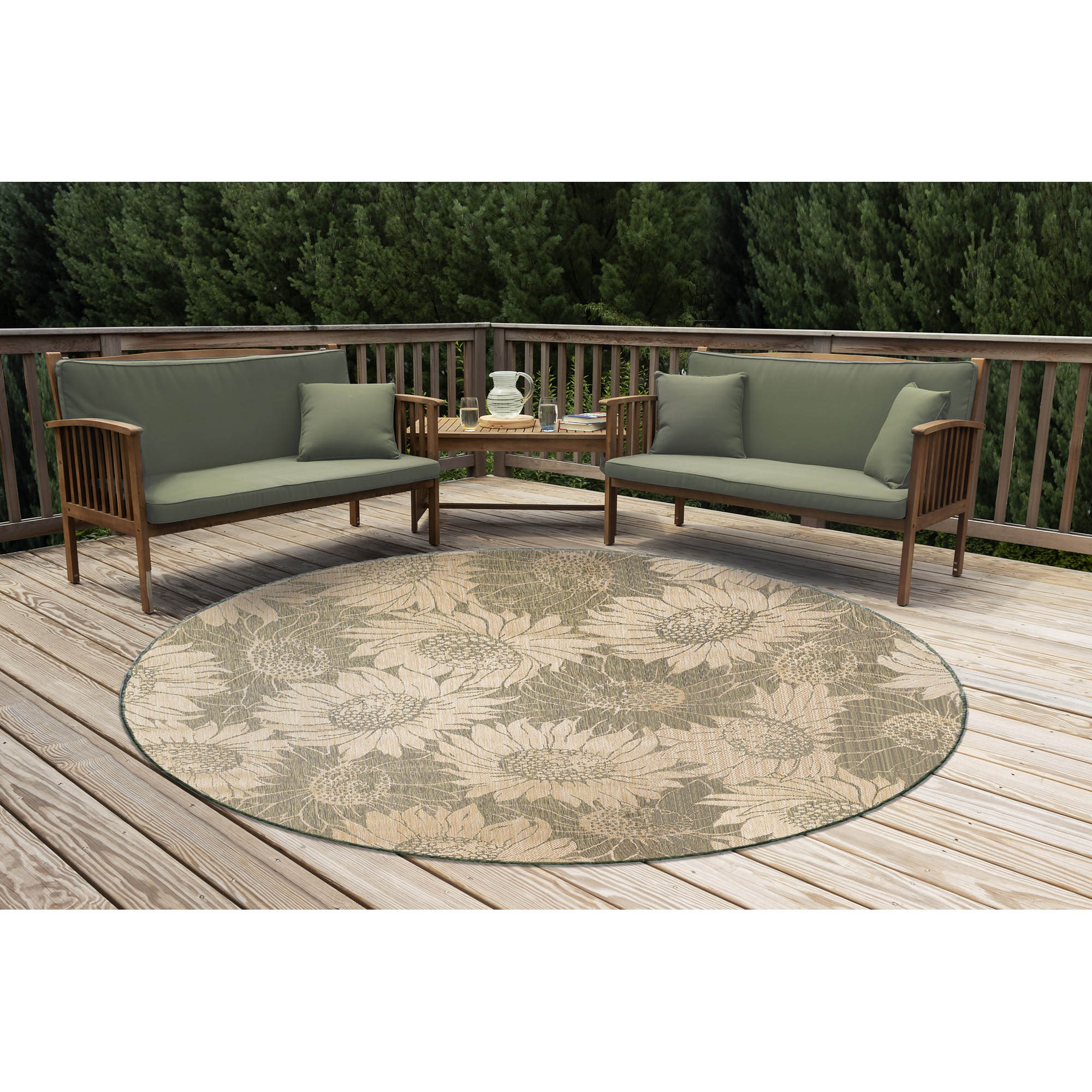 Carmel Sunflower Field Indoor Outdoor Area Rug
