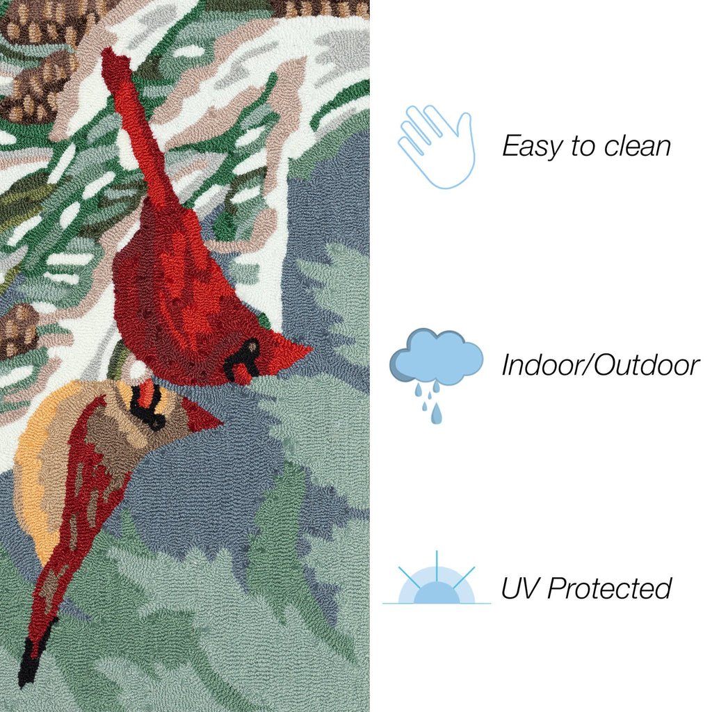 Frontporch Cardinal Christmas Day Indoor Outdoor Mat