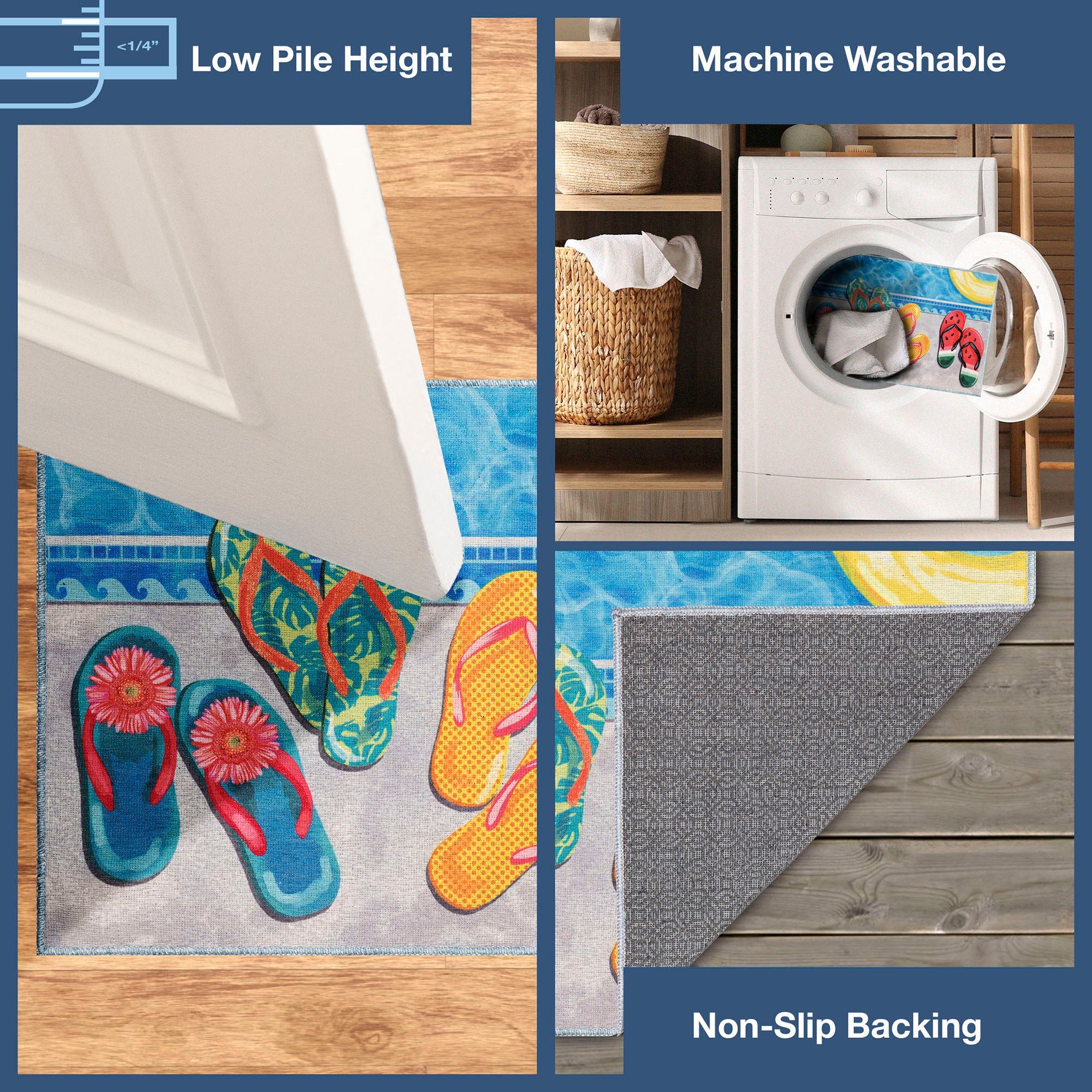 Impressions Poolside Flip Flops Indoor Mat