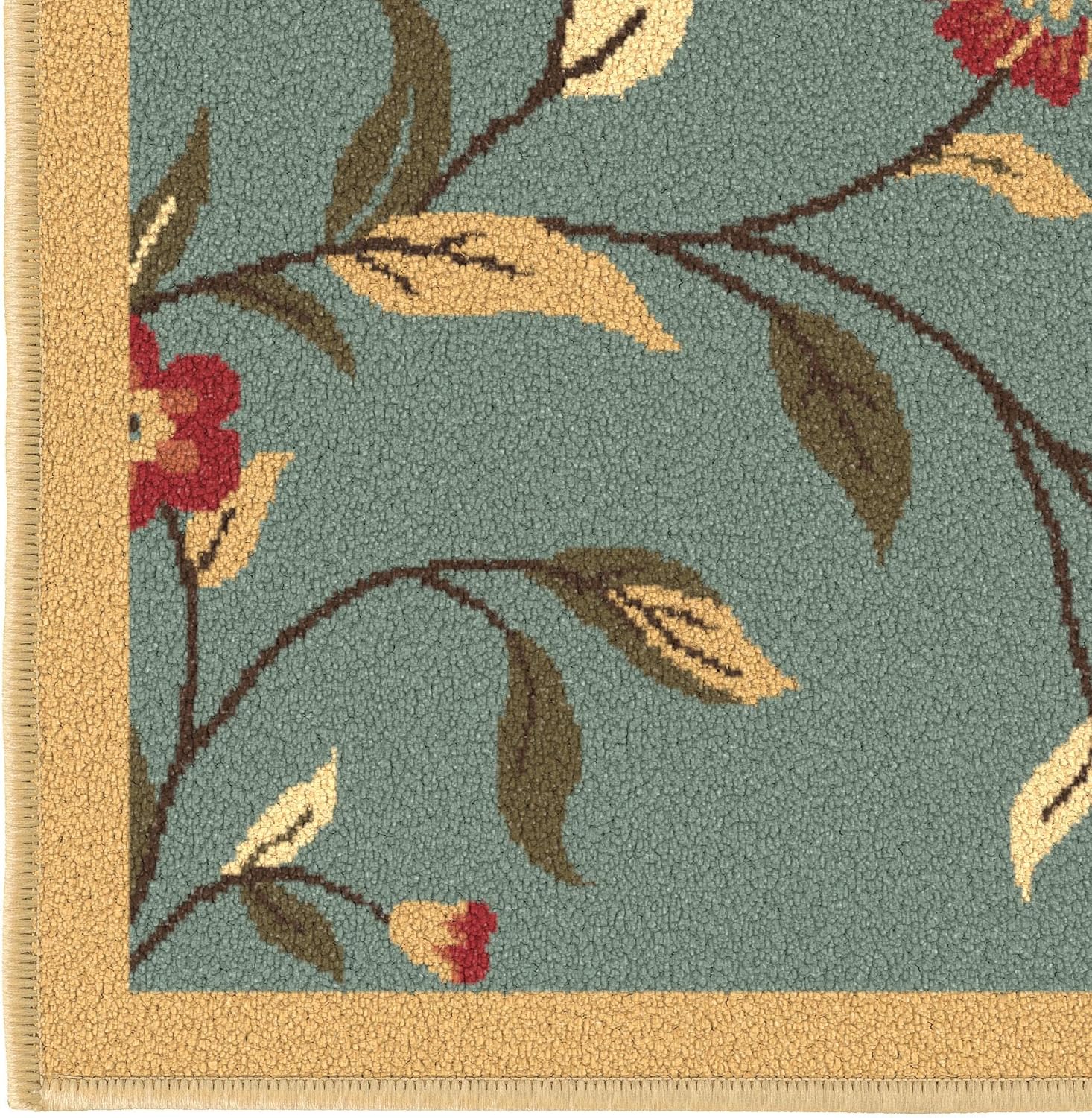 5x7 Seafoam Green Non-Slip Rubberback Traditional Area Rug M10034