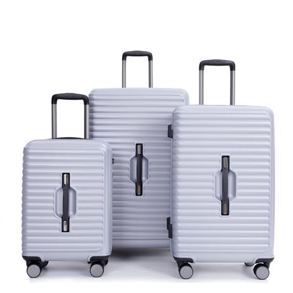 3 Piece PC+ABS Lightweight Luggage Set with TSA Lock (Dark Purple) X87245