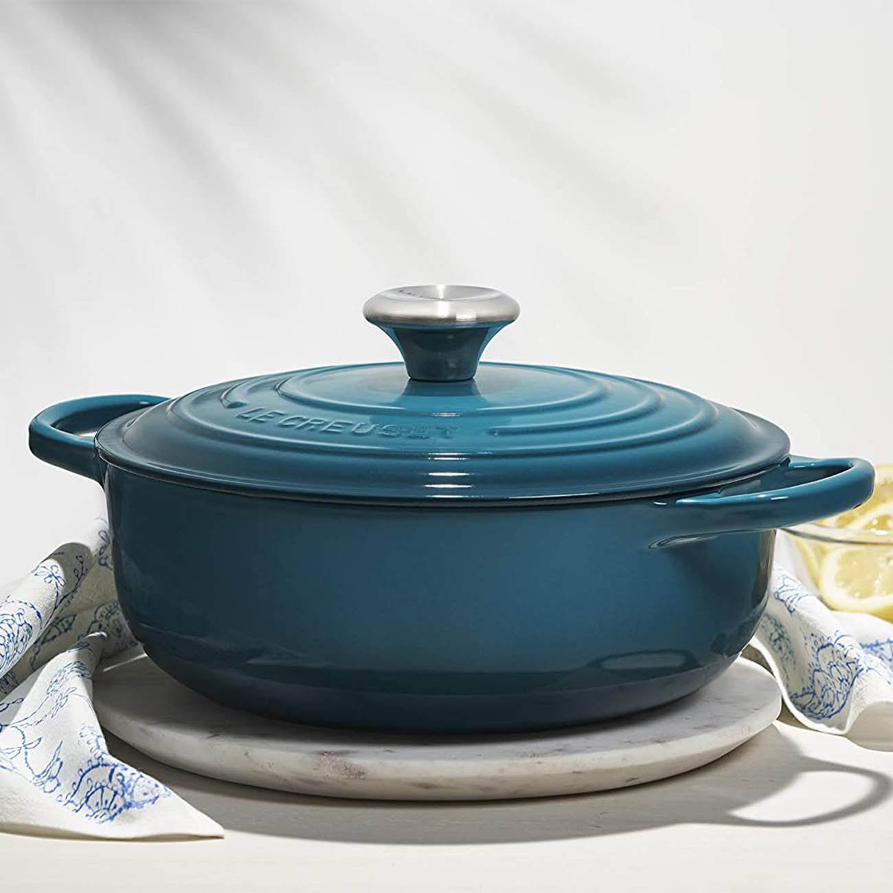 3.5 Qt. Cast Iron Sauteuse Deep Teal E3842