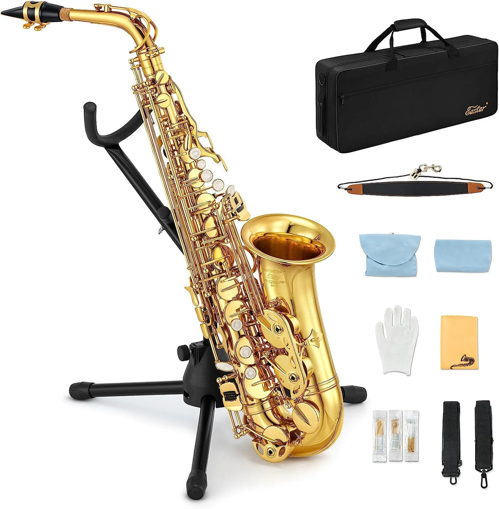 Gold Lacquer Alto Saxophone with Stand X450