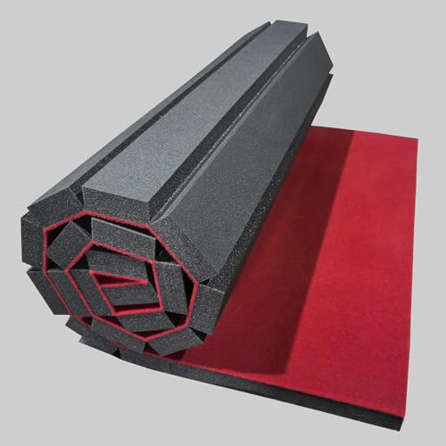 Indoor Gymnastics Track Exercise Mat with Grippy Gym Carpet Top - Sturdy Foam Wrestling Mat G726