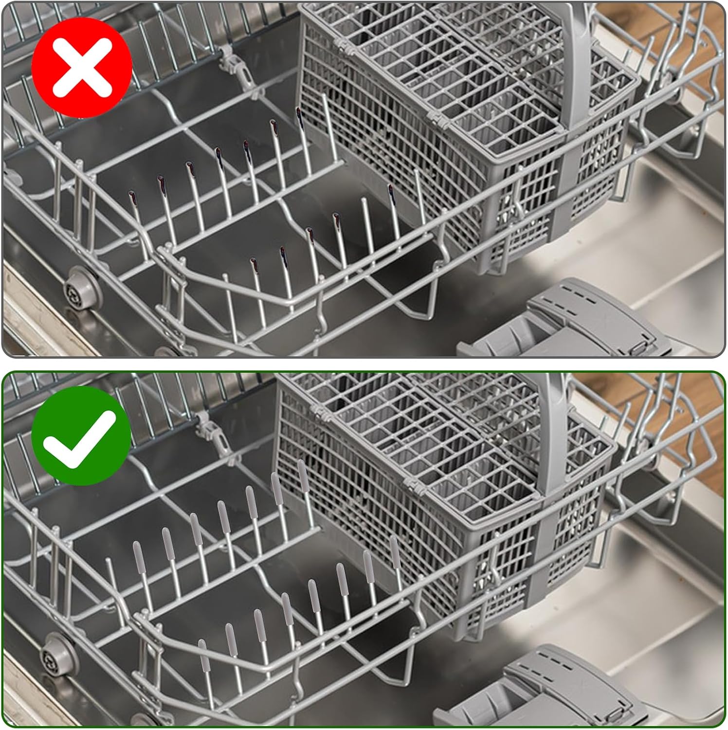 100pcs Silicone Dishwasher Rack Repair End Cover Caps O61717