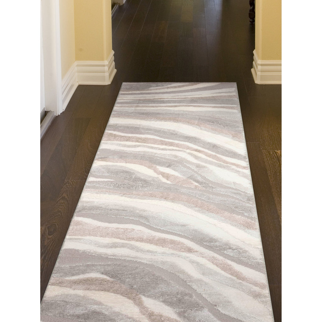 Fiord Wave Indoor Area Rug with Non-Skid Backing