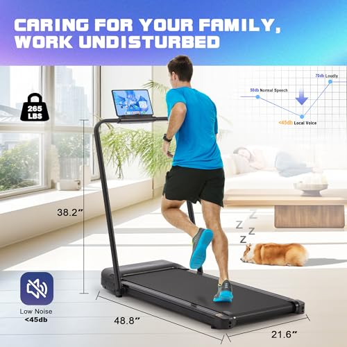 Walking Pad Treadmill, 2.5HP, 265 lb Capacity with Remote Control R7898