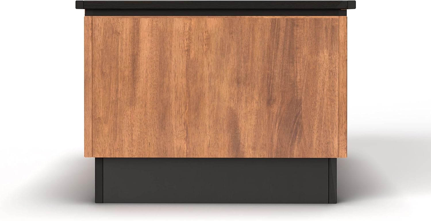 Modern Coffee Table, 47 inches, Poplar Solid Wood, Bourbon and Black Finish S587944