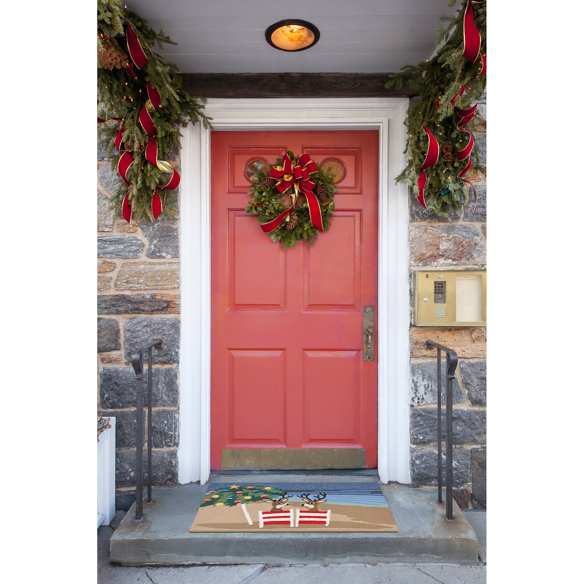 Frontporch Coastal Christmas Indoor Outdoor Mat