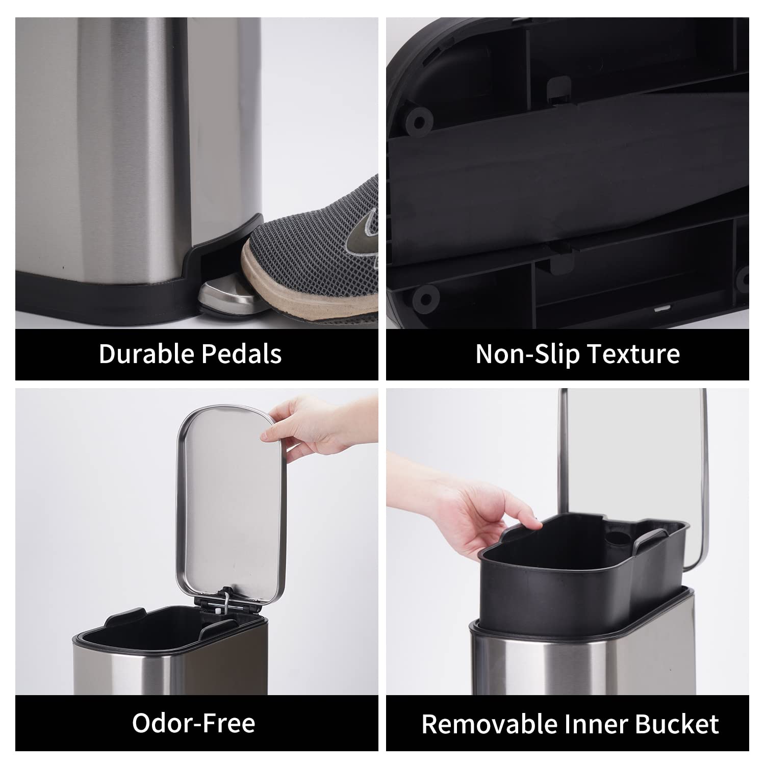 Stainless Steel Step Trash Can 10L Q823